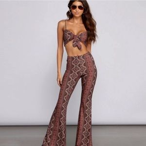 Boho 2-piece pant/bralette set!